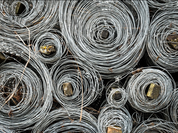 Coils of bright galvanized steel wire